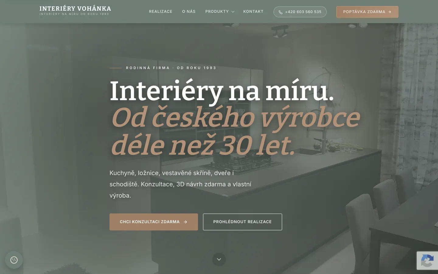 Interiéry Vohánka — screenshot